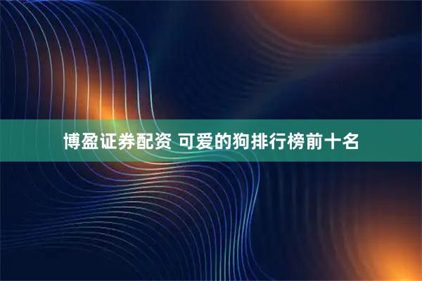 博盈证券配资 可爱的狗排行榜前十名