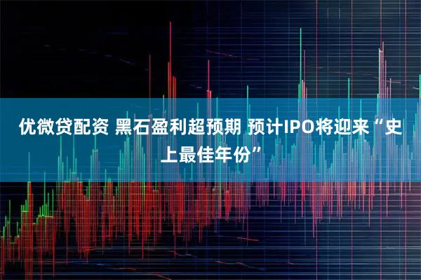 优微贷配资 黑石盈利超预期 预计IPO将迎来“史上最佳年份”